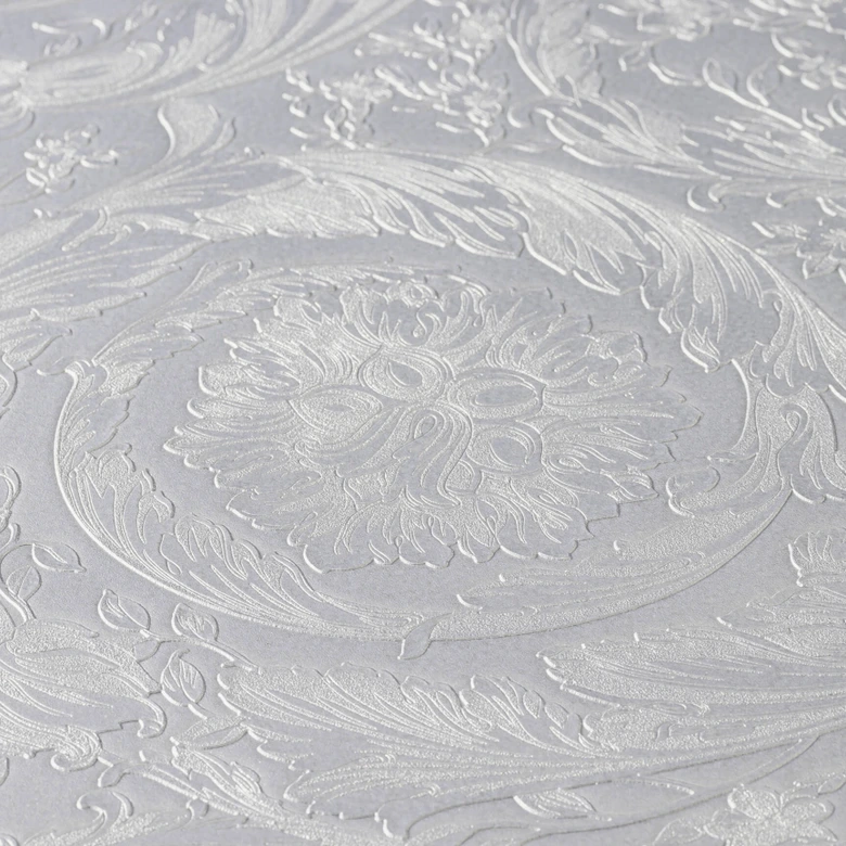 Versace Papier peint de designer -  argent, Gris 