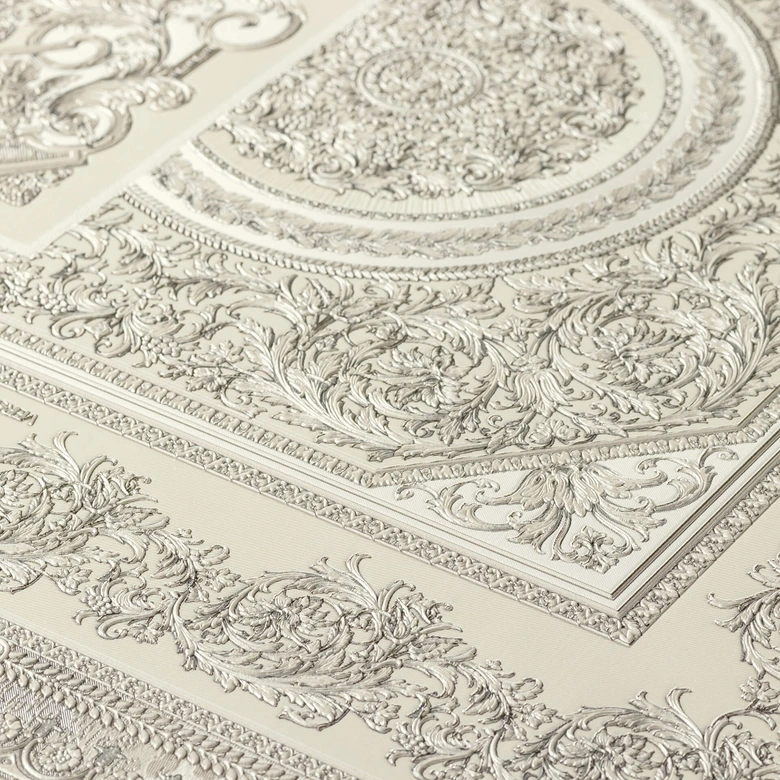 Versace Papier peint de designer - argent, Gris 