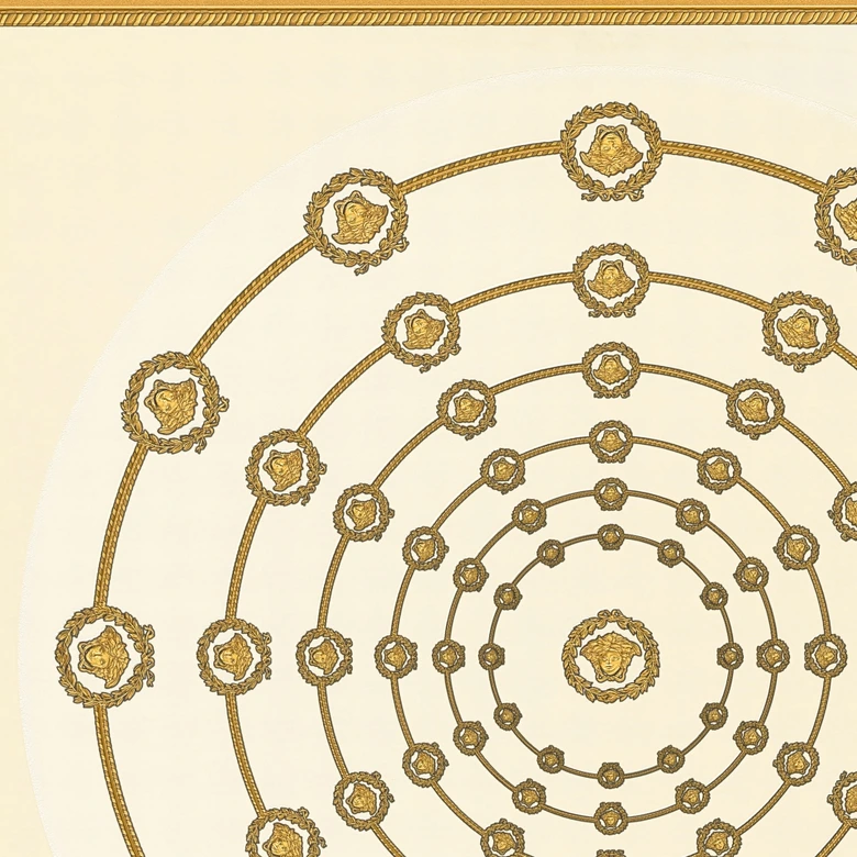 Versace non-woven wallpaper I Love Baroque Medusa Circles White Gold luxurious 