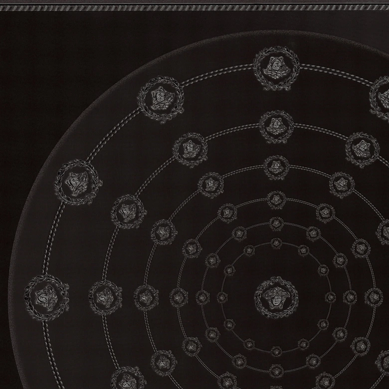 Versace ikke-vævet tapet I Love Baroque Medusa Circles Black Grey noble 