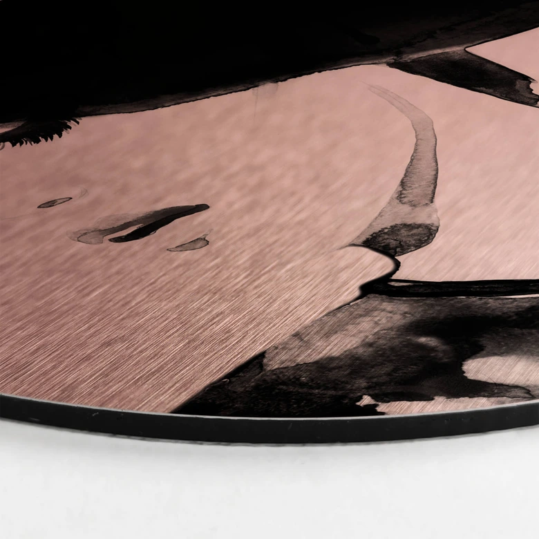 Alu-Dibond Wall Circle Copper Effect Kubistika - Fashion Victim 
