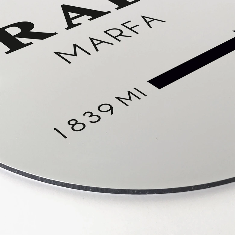 Wandcirkel Alu-Dibond Prada Marfa 