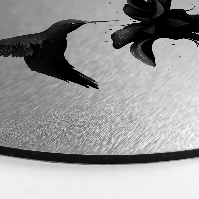 Alu-Dibond rond zilver effect - Ireland - Kolibrie 