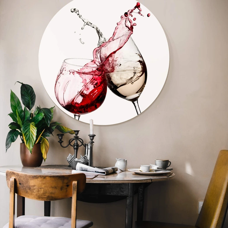 Alu-Dibond Weingläser - Rund 