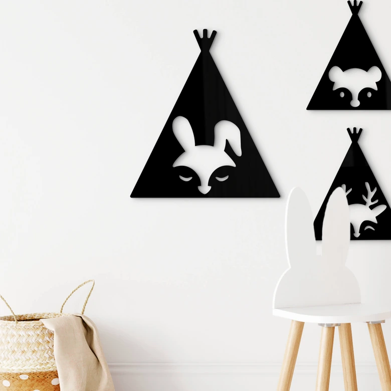 Tipi de decoración acrílico - conejo 