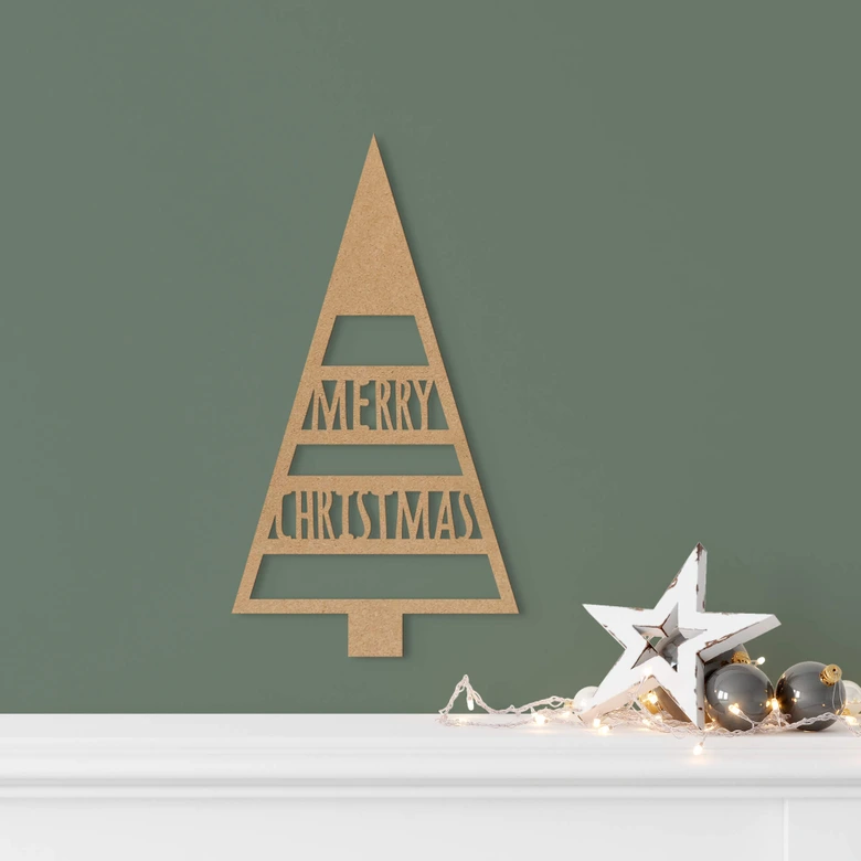 Décoration en bois MDF Merry Christmas 