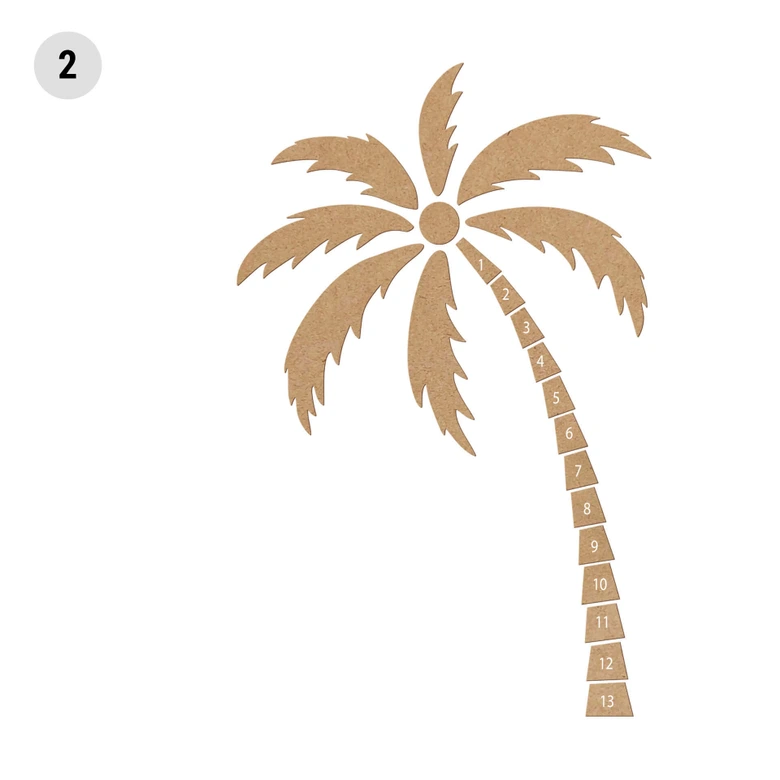 Holzdeko XXL Palme tropisch - MDF Natur 