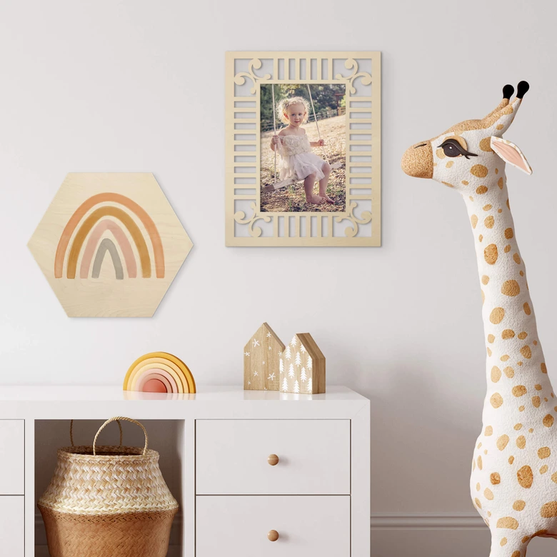 Väggdekorationer i trä av poppel - Ram för foto 