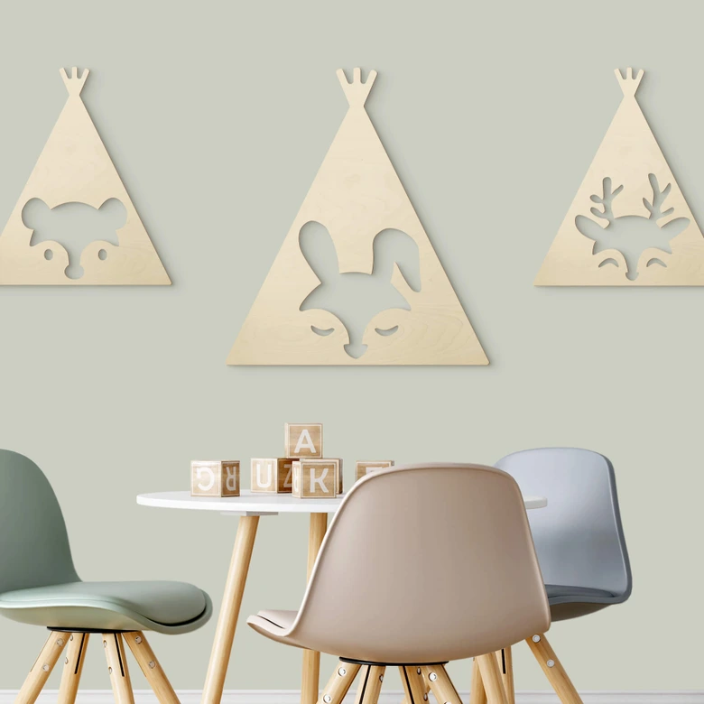 Holzdeko Pappel - Tipi - Hase 