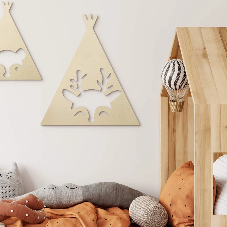 Holzdeko Pappel - Tipi - Reh 