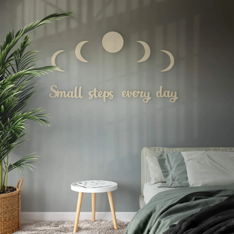 Wanddecoratie Populierenhout - Small Steps Every Day 