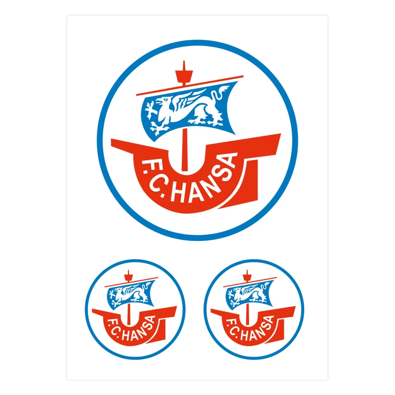 Wandtattoo FC Hansa Rostock - Hansa Logo Set - 50x70 cm 
