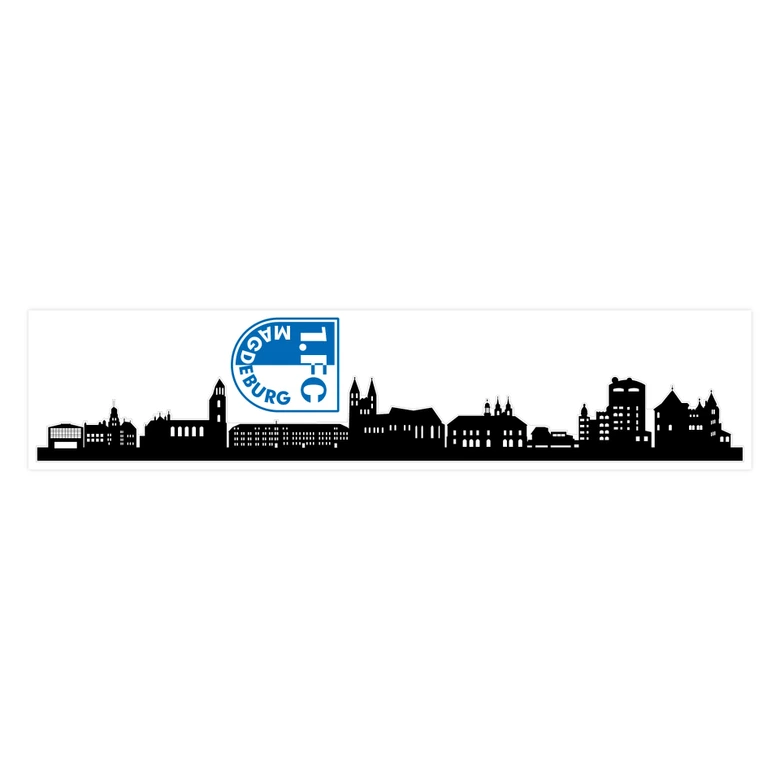 Wandtattoo 1. FC Magdeburg-Skyline mit Logo - 100x22 cm 