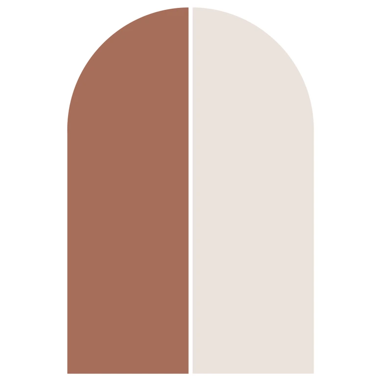 Wandtattoo Halbbögen (2er Set) - breit - rostrot-beige 