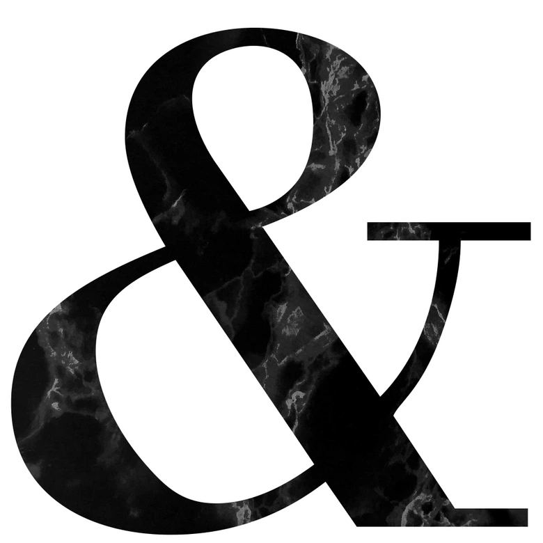 Wandtattoo-  Black Marble Ampersand 