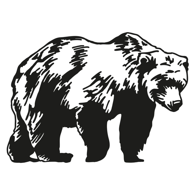 Wandtattoo Braunbär Silhouette 