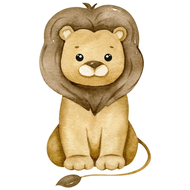 Wandtattoo Brauner Löwe 