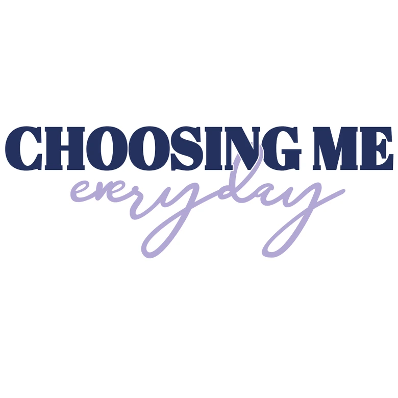 Sticker mural Proverbe - Choosing me everyday bleu-floral 