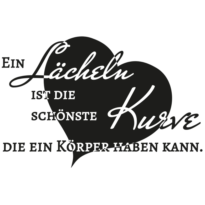 Wandtattoo Ein Lächeln ist die schönste Kurve... 