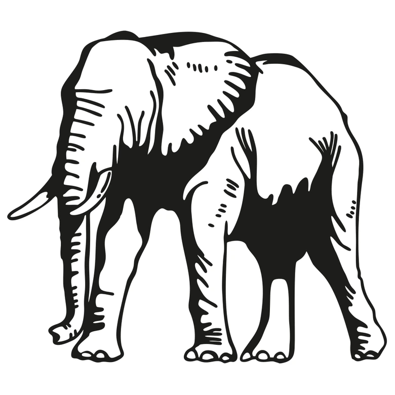 Muursticker Olifanten Silhouet 