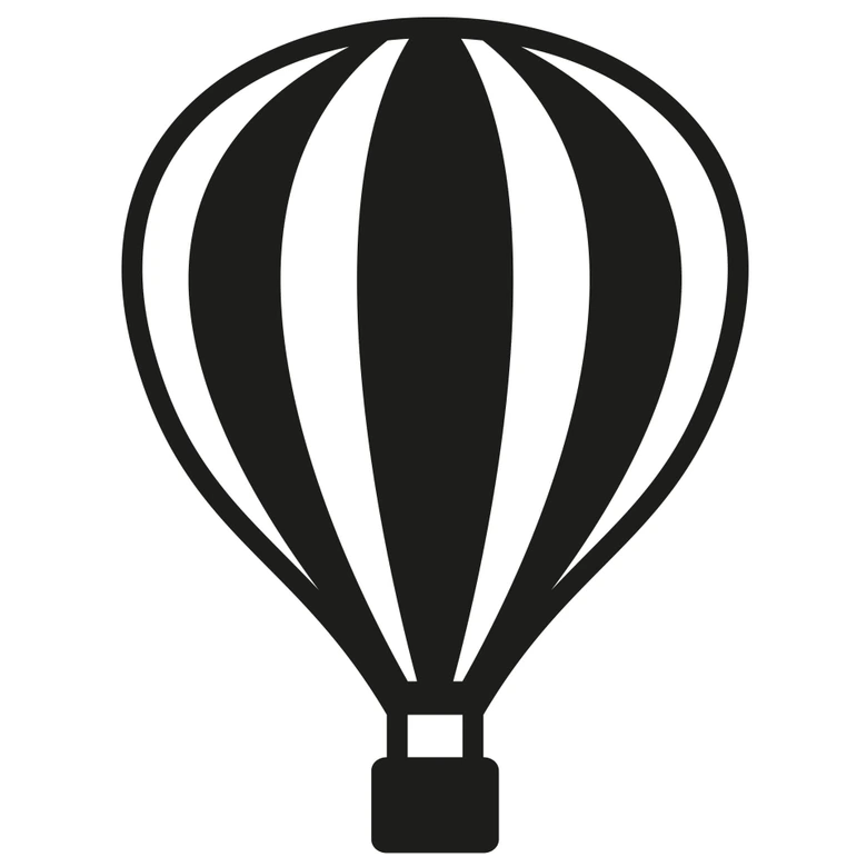 Wandtattoo Heißluftballon mit senkrechten Linien 