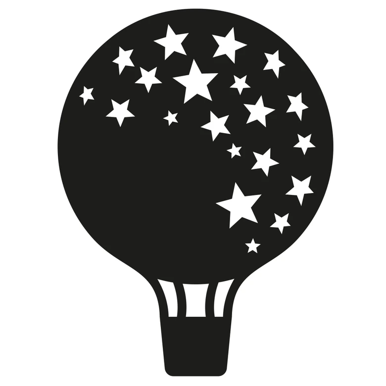 Wandtattoo Heißluftballon mit Sternen 