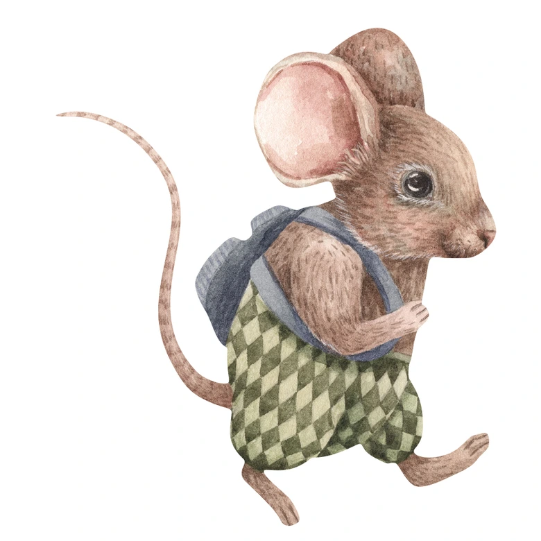 Wandtattoo Kleine Maus auf Entdeckungstour - Kikki Belle 