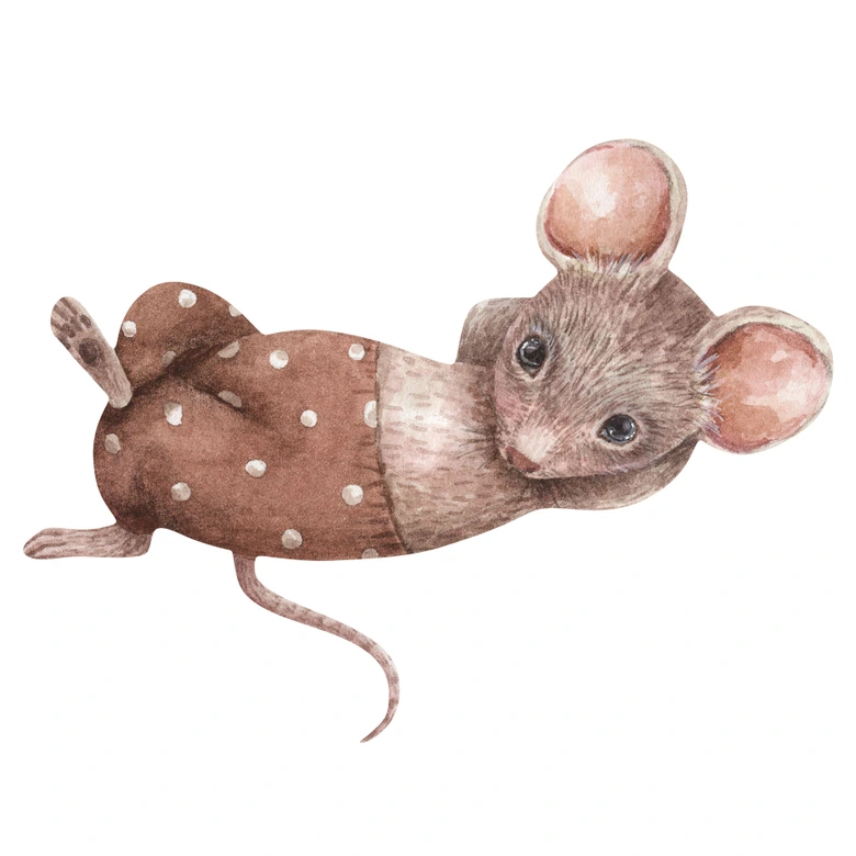 Sticker mural Petite souris qui se détend - Kikki Belle 