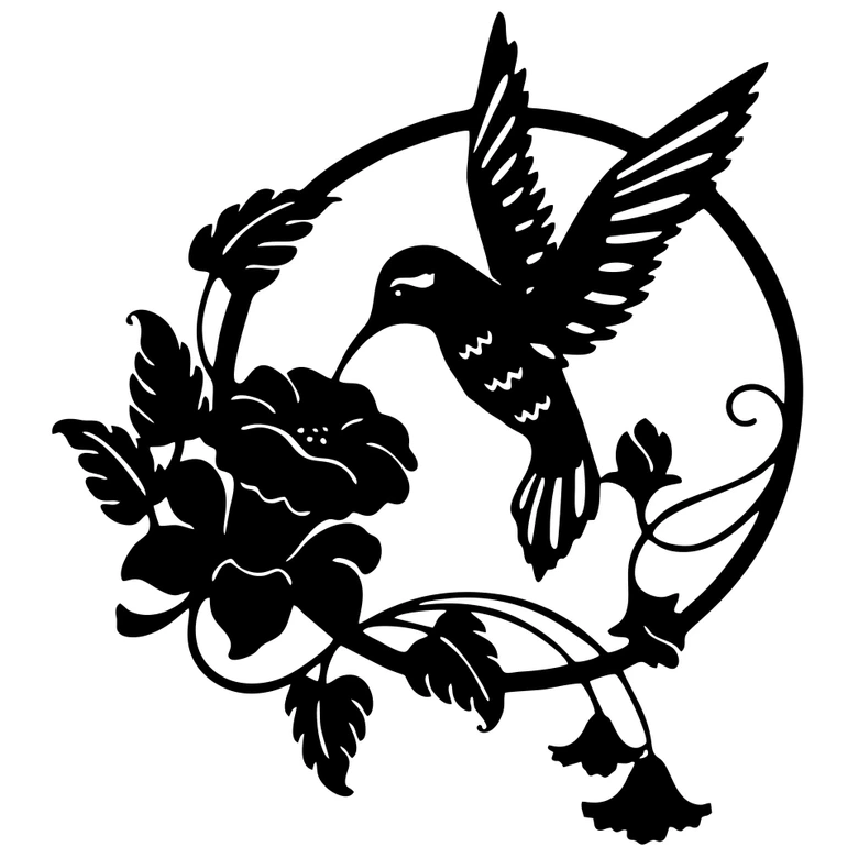 Wandtattoo Kolibri und Blüte 