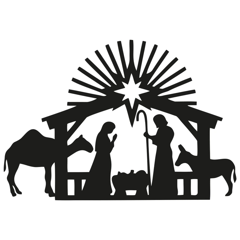 Wandtattoo Weihnachten - Krippe Heilige Familie 
