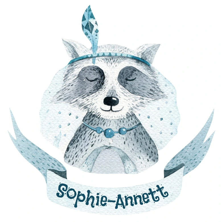 Sticker mural Kvilis - Raton laveur + Texte à personnaliser 