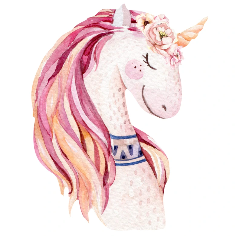 Wandtattoo Kvilis - Einhornkopf rosé 
