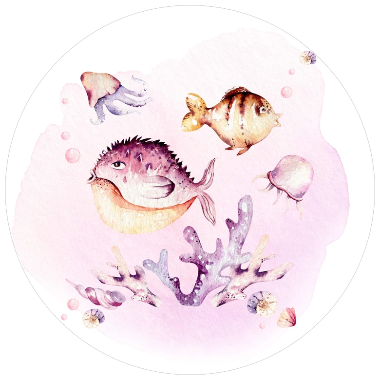 Zelfklevende wandcirkel Kvilis - Kogelvissen 