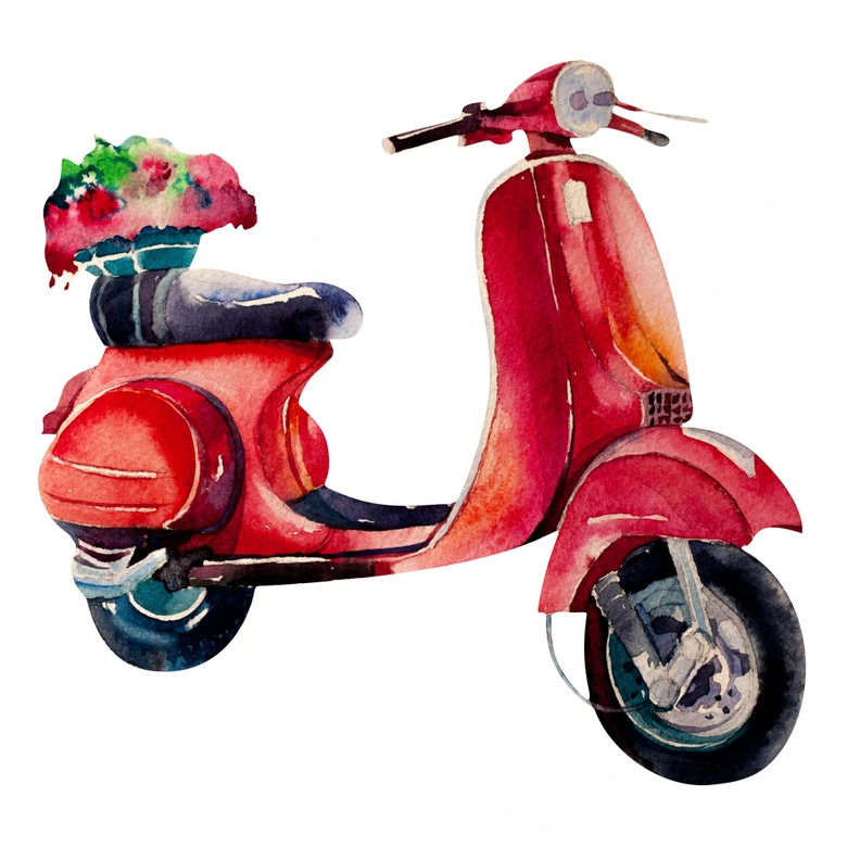 Wandtattoo Kvilis - Rote Vespa 