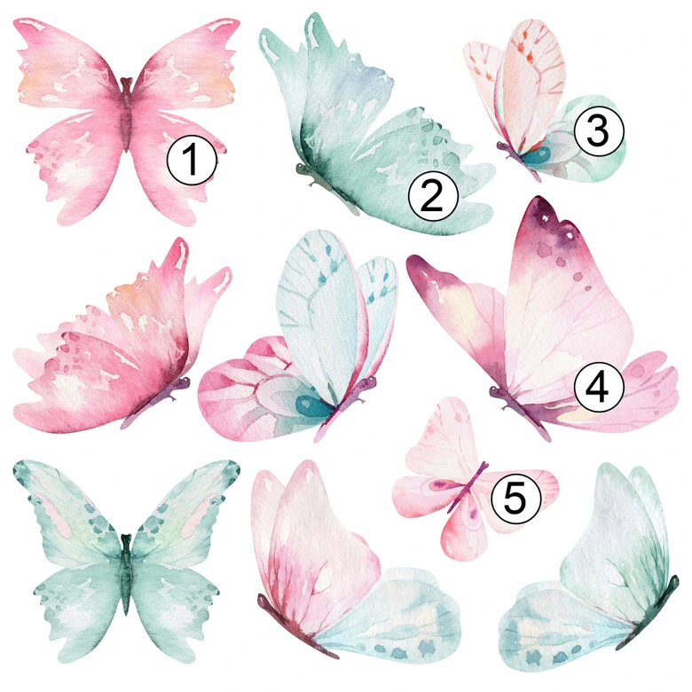 Adesivo murale Kvilis - Farfalle 