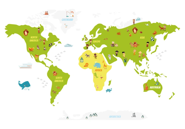 Wall sticker World Map for Kids 