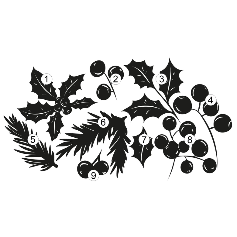 Wandtattoo Mistelzweige Set 