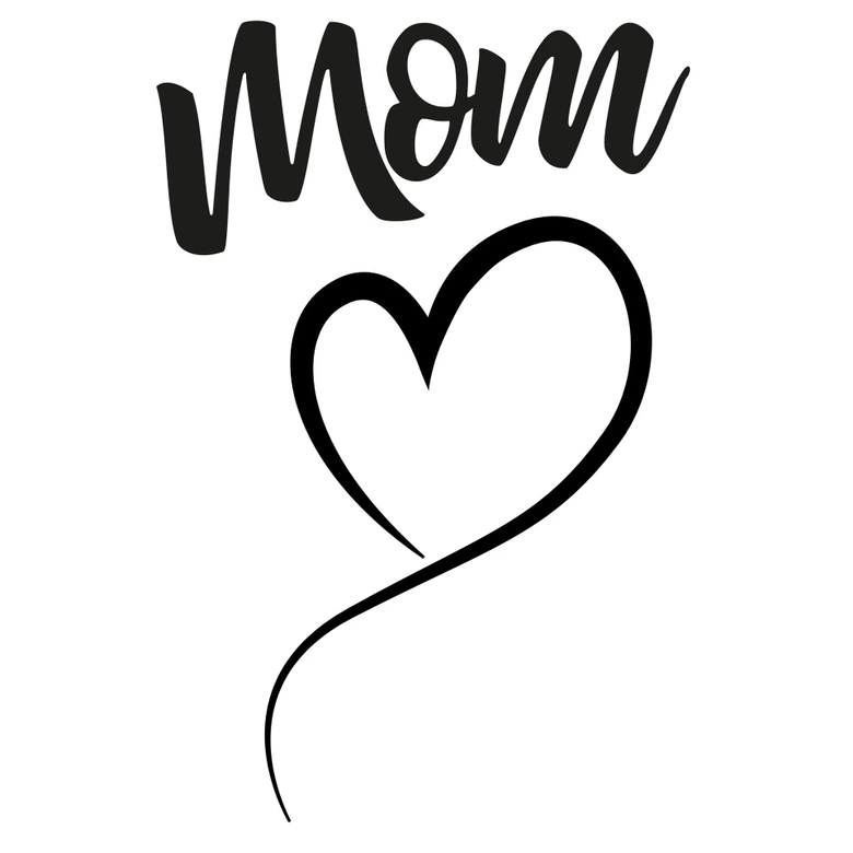 Sticker mural Mom et cœur 