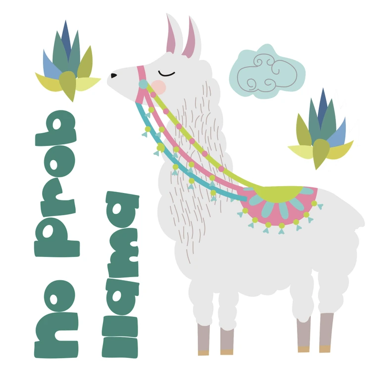 Wandtattoo - No Prob llama  