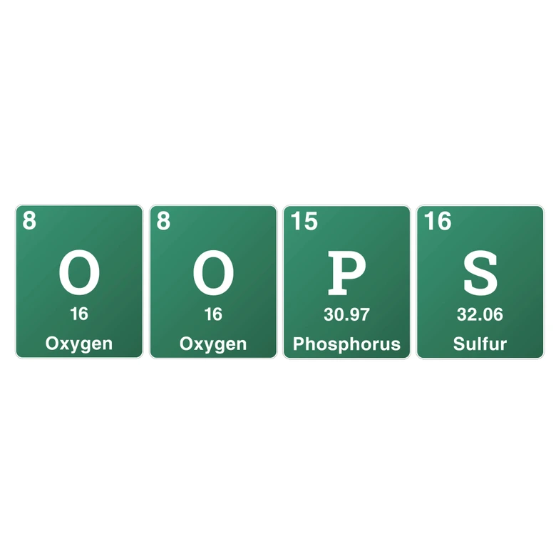 Wandtattoo Oops - Wort aus dem Periodensystem 