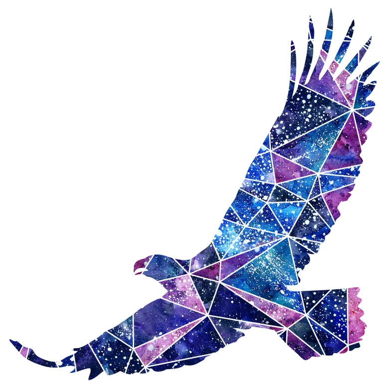 Muursticker Polygoon Galaxy Adelaar 