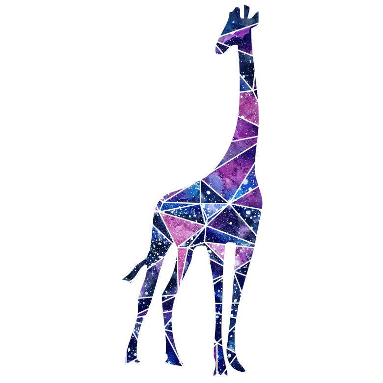 Wandtattoo Polygon Galaxie Giraffe 