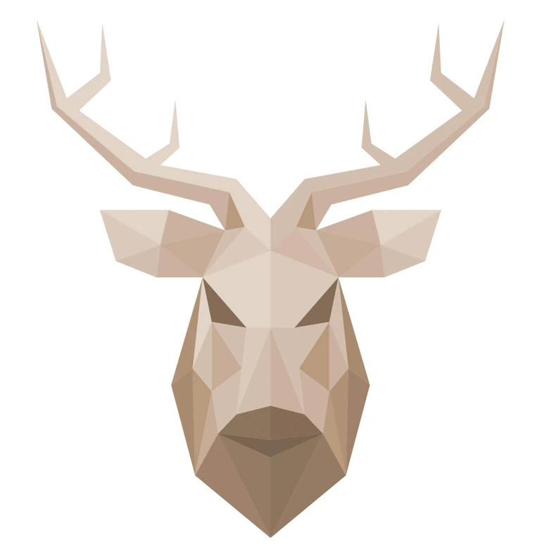 Sticker mural - Tête de cerf  - Géométrique 