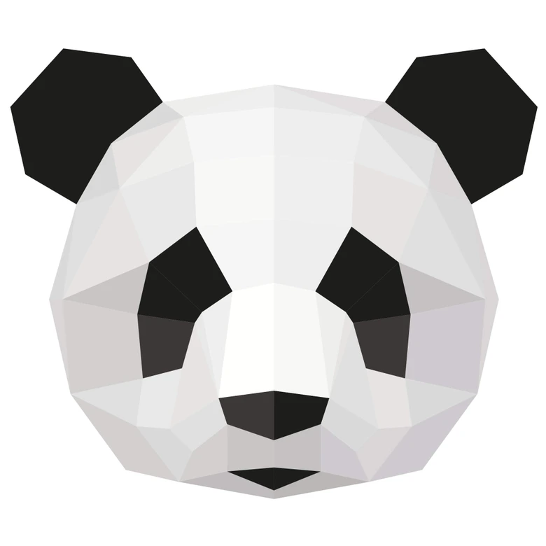 Sticker mural - Tête de panda - Géométrique 