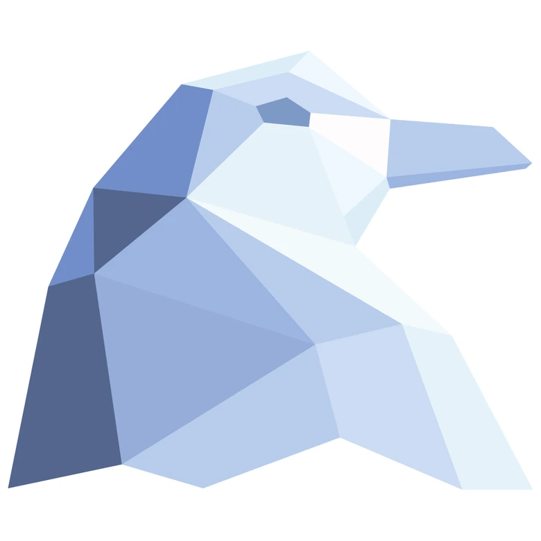 Wallsticker - Polygon - Pingvinhoved 