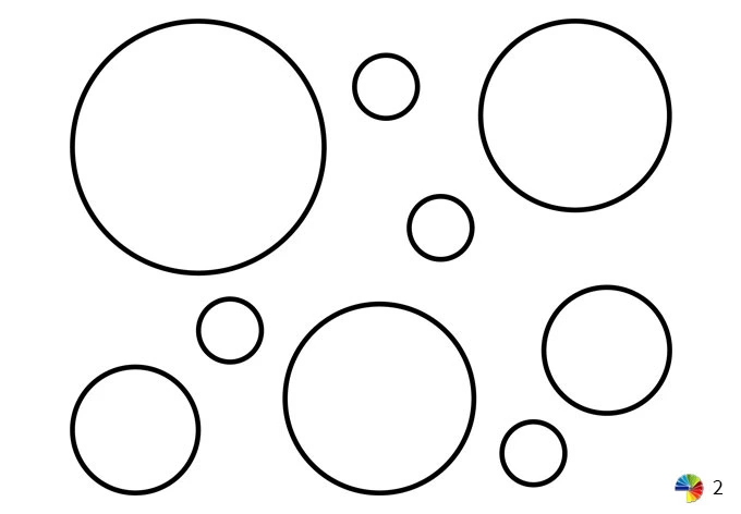 Sticker mural - Anneaux Rétro Bichromes 