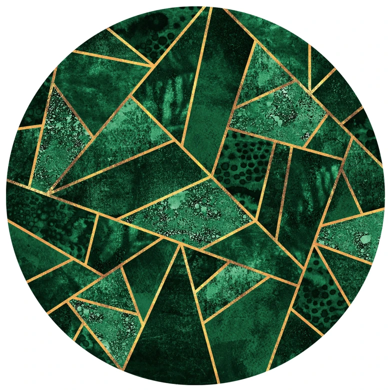 Muursticker Fredriksson Rond - Green Emeralds 