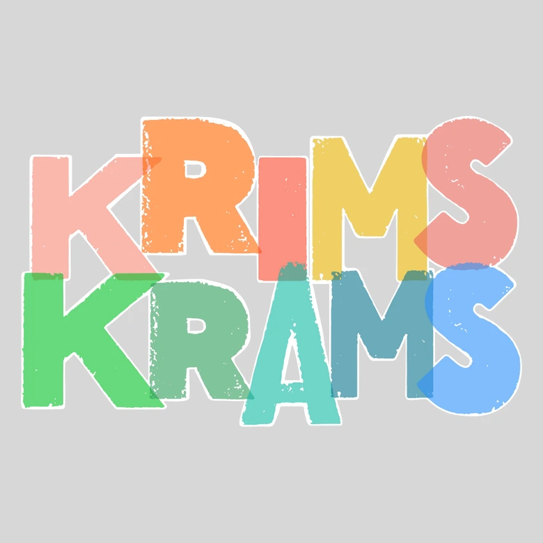 Adesivo murale Krimskrams - scritte colorate in look used 