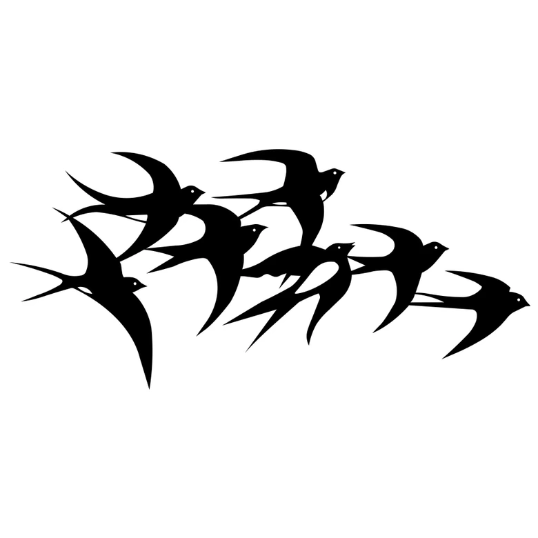 Wandtattoo Schwalbenschwarm 