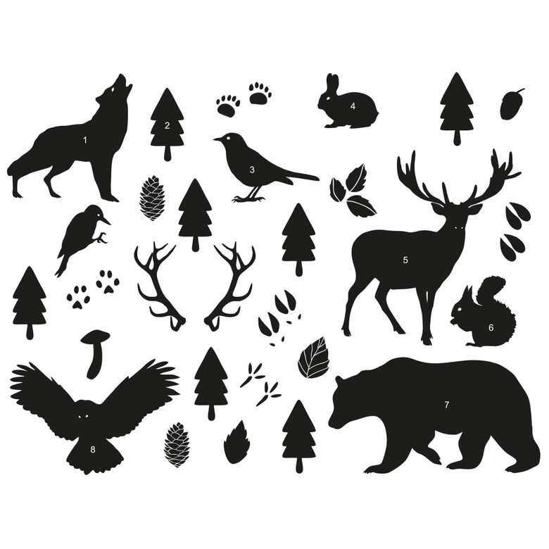 Wall sticker set Forest Animals 